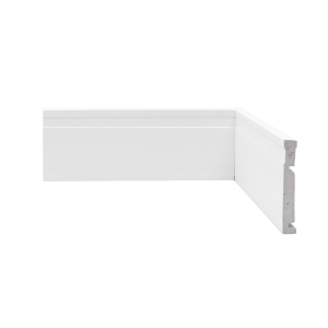 Rodapé Casa Grassi 20cm Branco Com Friso Barra Com 2,40 Metro Linear