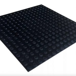 Piso de Borracha Pastilhado Moeda Ecobor 3,5mm Preto (50cmx50cm) Caixa Com 5m².